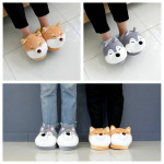 Cute Cartoon Shiba Inu Cotton Slippers For Men And Women