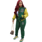 European And American Baseball Uniform Set Letter Two-piece Suit