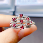 Jewelry Natural Magnesium Aluminum Garnet Ring Female Accessories