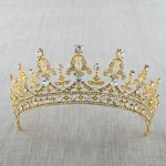 New Fashion Baroque Luxury Crystal AB Bridal Crown Tiara Light Gold Tiara Tiaras for Women Bride Hair Wedding Accessories