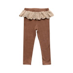 Girls' Sweet Lace Pit Striped Lace Corduroy Skirt Pants