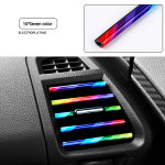 New 10pcs Car Interior Air Conditioner Vent Outlet Decoration Stripes Cover Rainbow