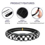 Retro Style Car Steering Wheel Cover Anti-Slip Elastic