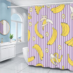 Cartoon Fruit Series Shower Curtain Set