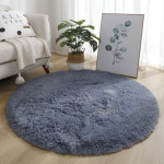 Tie Dye Silk Carpet Long Hair Round Bedroom Thickened Floor Mat