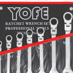 12 7-piece Adjustable Head Ratchet Wrench Set