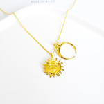 S925 Sterling Silver Sun Moon Necklace