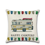 New Cartoon Camper RV Dining Car Series Linen Pillow Case