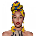 Fashion African Headscarves And Earrings 2 Pieces Of Women's African Clothing Headwear Headbands