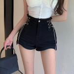 Women's Summer Loose Lace Up Bud Denim Shorts