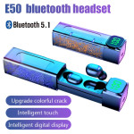 E50 Sem Fio Bluetooth 5.1 Fone De Ouvido Estereo Surround Som Com Cancelamento De Ruido Controle De Toque A Prova D 'agua Microfone Compativel Universal