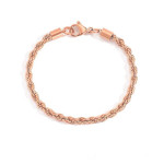 Stainless Steel Fried Dough Twist Chain Bracelet Female