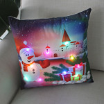 New Christmas Cushion Cover 45x45 Led Light Christmas Decorations For Home Santa Claus Printed Christmas Pillow Case