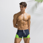 Sexy Youth Spliced Side Pocket Zipper Boxer Trunks