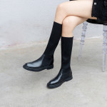 Leather High Boots Look Thinner Over The Knee Boots Women's Flat Bottom