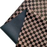 Classic Small Checkerboard Printed Leather Fabric