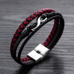 Leather Woven Titanium Steel Bracelet