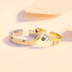 Couple Ring S925 Sterling Silver Pair Ring Color Separation Bee Ring