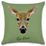 Animal Head Linen Car Pillow Sofa Float Window Cushion Cover