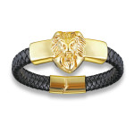 Stainless Steel Lion Head Fashion Hand-woven Men's Bracelet