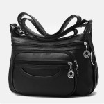 Women Work Bag Multi-pocket Messenger Bag With Zippers Daily Crossbody Bag