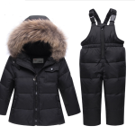 New children's sling down jacket two-piece sling down pants boys warm outer suit