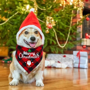 Christmas Dog Bandana Pet Triangle Scarf For Puppy And Cat Pet Festive Accessories Small Dogs Bandana Hot Dog Accessories Gift