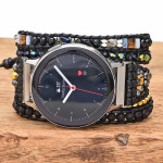 Black Vintage Natural Stone Woven Watch Band