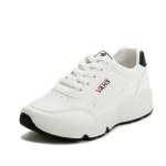 Platform white running shoes