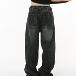 Men's Straight Wide Leg Denim Trousers