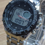 Waterproof Double Display Luminous Steel Band Watch