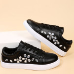 New Style Embroidery Casual Korean Flat White Shoes