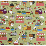 Thick Cotton Cute Cat Print Fabric Handmade DIY Mouth Gold Bag Tablecloth Cloth Cotton Pure Cotton