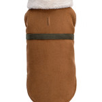 Pet Dog Cat Autumn And Winter Clothes Brown Suede Jacket