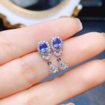 Zefeng Jewelry Natural Tanzanite Female Accessories Stud Earrings