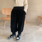 Children's Feet, Close-up Warm Corduroy And Velvet Pants Boys And Girls Leisure