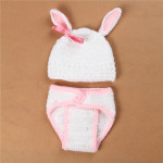 Handmade Photography Clothes Gray Rabbit White Bow Rabbit Big Ears Rabbit Wool Suit