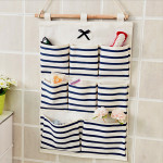 Cotton And Linen Fabric Storage Bag Wall-mounted Buggy Bag Shower Door Rear Multi-layer Hanging Storage Bag