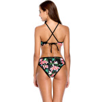 Retro floral print mesh swimsuit