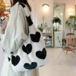 Love Heart Shoulder Bags Double Side Used Winter Underarm Bag Women