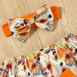 Children's Flare Sleeve Floral Romper Band Set