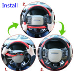 Car SUV Red Universal Microfiber Leather Steering Wheel Cover 15inch For Honda Jeep