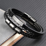 Punk Design Stainless Steel Leather Bracelet