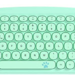 Wireless Cute Computer Bluetooth Keyboard With Typewriter Round Keycap For PC