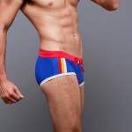 Boxer Color Matching Tether Beach Pants Quick-drying Swimming Trunks Men