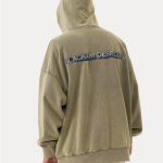 Basic Four-color Printed Letter Wash And Distressed Hooded Men's Sweater