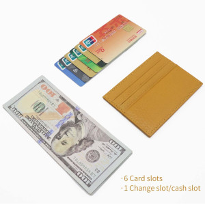 Real Leather Card Holder ID Bag Anti Magnetic Head Layer Leather Card Bag