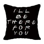 Black Letter Peach Skin Printed Pillow Cover