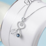 Nurse Doctor Stethoscope Necklace 925 Sterling Silver with Charm Pendant