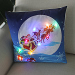 New Christmas Cushion Cover 45x45 Led Light Christmas Decorations For Home Santa Claus Printed Christmas Pillow Case